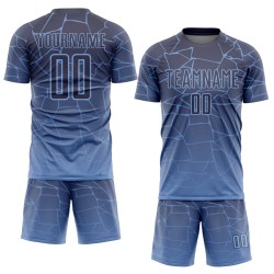 Uniform Light Lines Blue Soccer Jersey Sublimation Custom Gray Uniform Light Lines Blue Soccer Jersey Sublimation Custom Gray