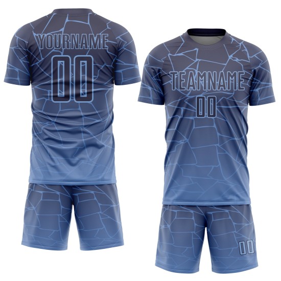 Uniform Light Lines Blue Soccer Jersey Sublimation Custom Gray Uniform Light Lines Blue Soccer Jersey Sublimation Custom Gray