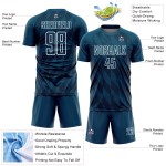 Custom Uniform Jersey Soccer Shapes White Sublimation Navy Geometric