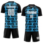 Uniform Line Soccer Blue Custom Sublimation Jersey White-Sky Black