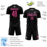 Sublimation Soccer Black Uniform Pink Custom Jersey