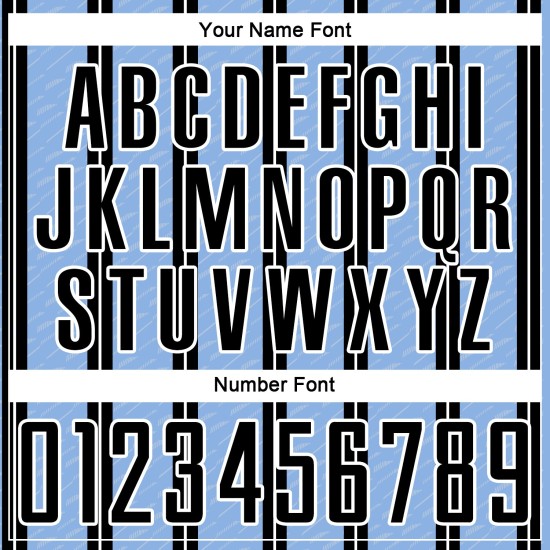 Soccer Jersey Uniform Light Line Blue-White Sublimation Black Custom