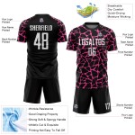 Soccer White-Pink Abstract Custom Black Splash Network Sublimation Uniform Jersey