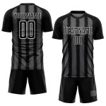 Black Jersey Uniform Line Sublimation Steel Custom Gray-White Soccer