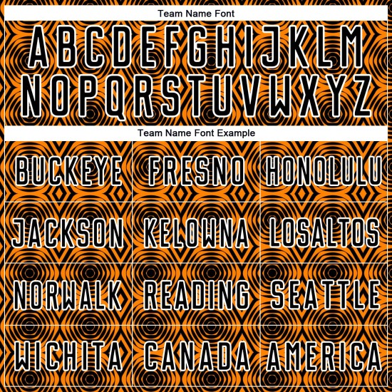 Shapes Orange Sublimation Soccer Custom Geometric Uniform Jersey Black-White