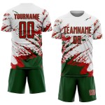 White Art Red-Green Soccer Fragment Custom Sublimation Uniform Jersey Abstract Splash White Art Red-Green Soccer Fragment Custom Sublimation Uniform Jersey Abstract Splash