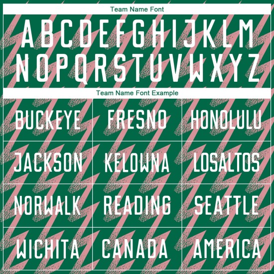 Jersey Sublimation Green Pink Shape Custom Zigzag Kelly Soccer Uniform White-Medium