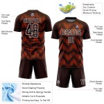 Jersey Custom Brown Soccer Line Uniform Orange-White Sublimation Jersey Custom Brown Soccer Line Uniform Orange-White Sublimation