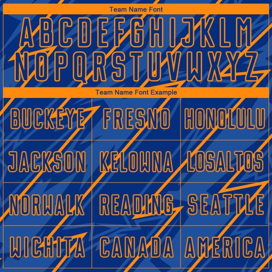 Orange Jersey Uniform Sublimation Bay Custom Soccer Royal Lightning