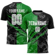 Black-Grass Soccer Scratch Uniform Graffiti Green Sublimation Jersey Pattern Custom