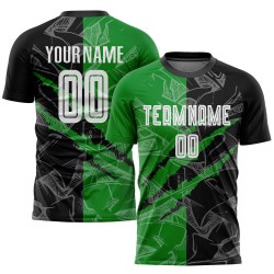 Black-Grass Soccer Scratch Uniform Graffiti Green Sublimation Jersey Pattern Custom