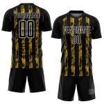Uniform Sublimation Jersey Black Line Yellow-White Custom Soccer