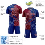 Soccer Jersey Maroon-Royal Sublimation Custom Uniform Graffiti Scratch Pattern