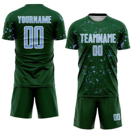Uniform Soccer Fragment Abstract Blue-Kelly Green Art Light Sublimation Jersey Custom Green