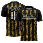 Uniform Sublimation Jersey Black Line Yellow-White Custom Soccer