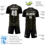 Uniform Line Custom Soccer Sublimation Jersey Black White-Olive Uniform Line Custom Soccer Sublimation Jersey Black White-Olive