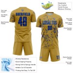 Jersey Gold Art Custom Old Fragment Soccer Abstract Thunder Uniform Blue-Black Sublimation