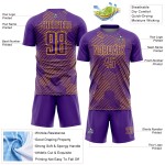 Purple Hexagon Uniform Gold Abstract Jersey Sublimation Soccer Custom