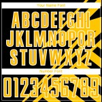 Jersey Uniform Sublimation Gold-White Lines Black Soccer Custom