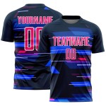 Geometric Shapes Jersey Soccer Custom Navy Pink-White Sublimation Uniform
