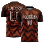 Jersey Custom Brown Soccer Line Uniform Orange-White Sublimation Jersey Custom Brown Soccer Line Uniform Orange-White Sublimation