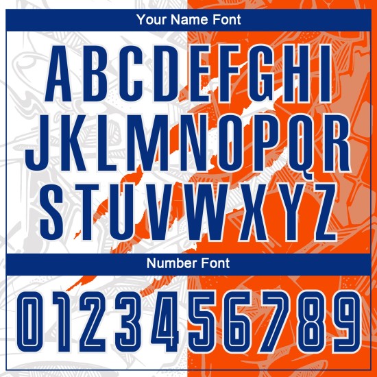 Pattern Uniform Sublimation Soccer Graffiti Royal-Orange Jersey Scratch Custom