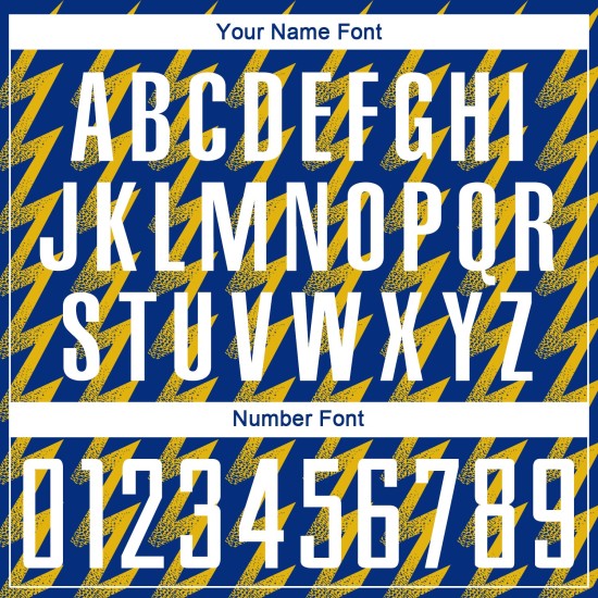 White-Yellow Royal Zigzag Soccer Jersey Custom Uniform Shape Sublimation White-Yellow Royal Zigzag Soccer Jersey Custom Uniform Shape Sublimation