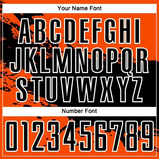 Jersey Custom Splash Sublimation Orange Black-White Uniform Soccer