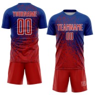 Fragment Custom Royal Sublimation Art Jersey Abstract Red-White Soccer Uniform