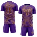 Purple Hexagon Uniform Gold Abstract Jersey Sublimation Soccer Custom