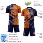 Jersey Texas Custom Pattern Scratch Orange-Navy Soccer Sublimation Uniform Graffiti