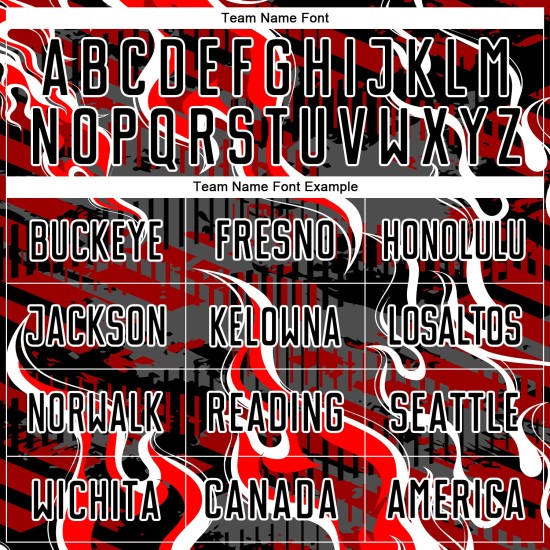 Red-White Custom Jersey Black Soccer Sublimation Flame Uniform