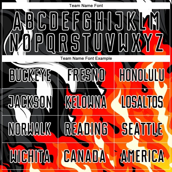 Flame Sublimation Custom Soccer Uniform Black Red-Orange Jersey