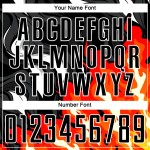 Flame Sublimation Custom Soccer Uniform Black Red-Orange Jersey