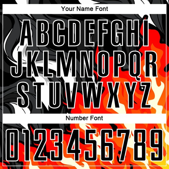 Flame Sublimation Custom Soccer Uniform Black Red-Orange Jersey