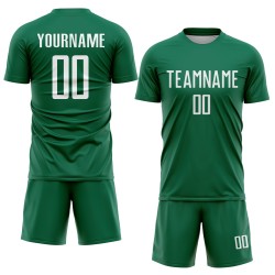 White Uniform Sublimation Jersey Kelly Custom Green Soccer