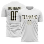 Soccer Uniform Jersey Olive Custom Sublimation White