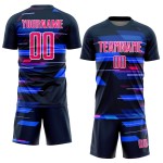 Geometric Shapes Jersey Soccer Custom Navy Pink-White Sublimation Uniform