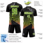 Sublimation Green-White Custom Lines Black Soccer Uniform Jersey Neon