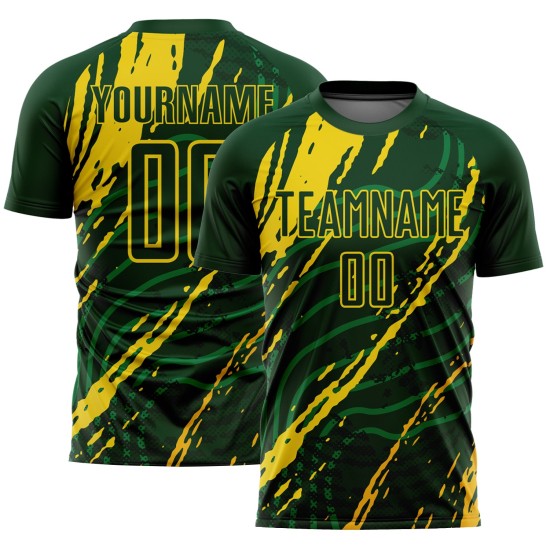 Uniform Yellow Green Jersey Sublimation Custom Soccer