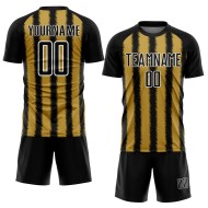 Custom Jersey Soccer Line Gold-White Black Uniform Sublimation Old Custom Jersey Soccer Line Gold-White Black Uniform Sublimation Old