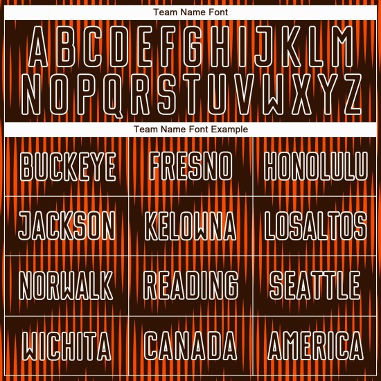 Jersey Custom Brown Soccer Line Uniform Orange-White Sublimation Jersey Custom Brown Soccer Line Uniform Orange-White Sublimation