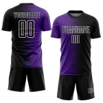 Line Gradient Jersey Purple-White Soccer Black Uniform Custom Sublimation