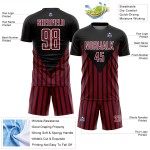 Uniform Jersey Soccer Sublimation Black Crimson-White Lines Custom