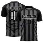Black Jersey Uniform Line Sublimation Steel Custom Gray-White Soccer