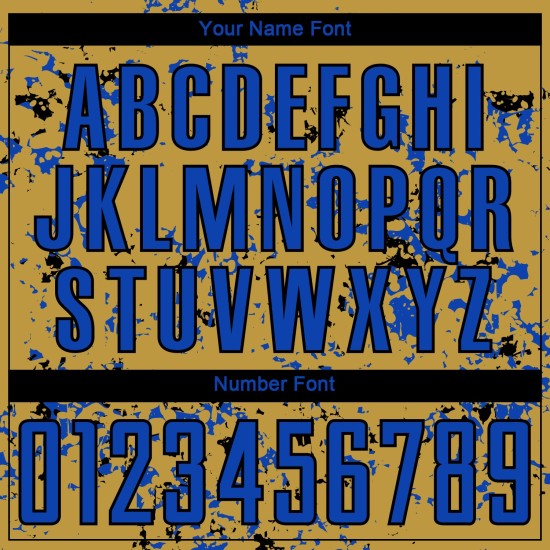 Jersey Gold Art Custom Old Fragment Soccer Abstract Thunder Uniform Blue-Black Sublimation