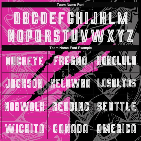 Pink Uniform Jersey Black-Deep Graffiti Sublimation Scratch Custom Pattern Soccer