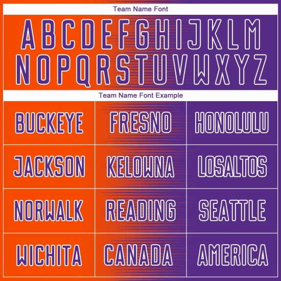 Gradient Jersey Uniform Sublimation Line Soccer Purple Custom Orange-White