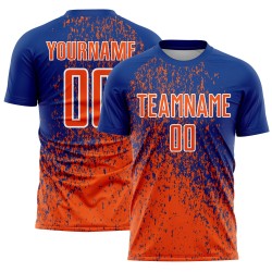 Art Orange-White Royal Uniform Soccer Sublimation Abstract Jersey Custom Fragment