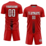 Custom Shapes Jersey Red Uniform Arrow Sublimation Soccer White-Black
